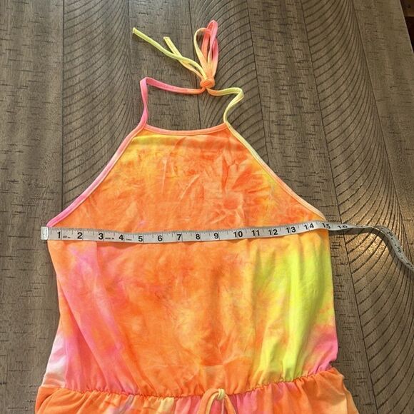 Groovy ☮️ Neon TieDyeSoft to touch Halter Romper 🏖️🚢 for play 🛝 night or day - Picture 7 of 17